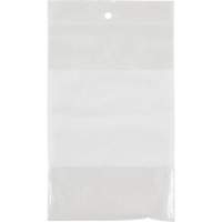 Sacs en poly avec espace inscriptible blanc, Refermable, 6" x 4", 2 mils Superchem Industries