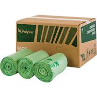Certified Compostable Bags, Regular, 48" L x 42" W, Clear, 242 L (55 Gal.) Capacity Superchem Industries