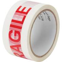 "Fragile" Box Sealing Tape, Hot Melt Adhesive, 2 mils, 48 mm (2") x 100 m (328') Superchem Industries