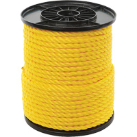 3/8" Yellow Twisted 3-Strand Rope, Polypropylene, 250' Superchem Industries