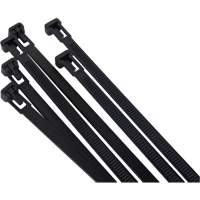 Re-Usable Cable Tie, 14" Long, 50 lbs. Tensile Strength, Black Superchem Industries