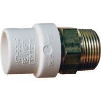 Threaded Pipe Adapter, Hub x MPT, 1" Dia., Brass/CPVC Superchem Industries