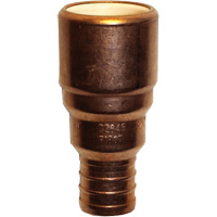 Pipe Adapter, Hub x Pex Barb, 1/2" Dia., Copper/CPVC Superchem Industries