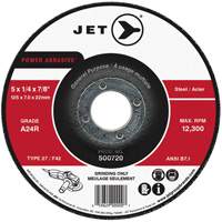 Meule abrasive motoris&eacute;e A24R, 4-1/2" x 1/4", Arbre 7/8", Type 27 Superchem Industries