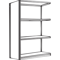 Interlok Shelving Unit, Steel, Boltless, 450 lbs. Capacity, 48" W x 88" H x 24" D Superchem Industries