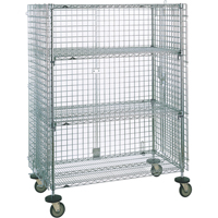 Security Carts, Chrome Plated, 21-1/2" x 68-1/2 x 50-1/2", 500 lbs. Capacity Superchem Industries