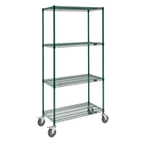 Wire Shelf Cart, Epoxy Finish, 36" x 80" x 18", 800 lbs. Capacity Superchem Industries