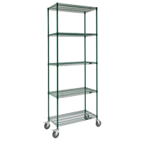 Wire Shelf Cart, Epoxy Finish, 36" x 92" x 24", 800 lbs. Capacity Superchem Industries