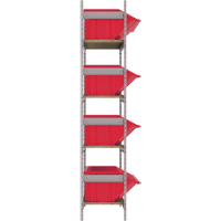 Wide Span Shelving with Jumbo Plastic Bins, Steel, Boltless, 800 lbs. Capacity, 66" W x 72" H x 18" D Superchem Industries