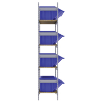 Wide Span Shelving with Jumbo Plastic Bins, Steel, Boltless, 800 lbs. Capacity, 66" W x 72" H x 18" D Superchem Industries
