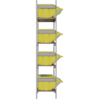 Wide Span Shelving with Jumbo Plastic Bins, Steel, Boltless, 800 lbs. Capacity, 66" W x 72" H x 18" D Superchem Industries