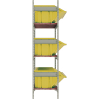 Wide Span Shelving with Jumbo Plastic Bins, Steel, Boltless, 800 lbs. Capacity, 66" W x 60" H x 18" D Superchem Industries