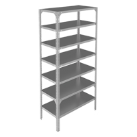 Shelving Unit, Galvanized Steel, Slotted Angle, 400 lbs. Capacity, 36" W x 84" H x 12" D Superchem Industries