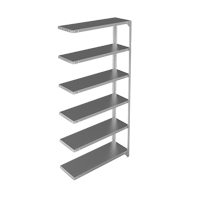 Shelving Unit, Galvanized Steel, Slotted Angle, 400 lbs. Capacity, 36" W x 72" H x 12" D Superchem Industries
