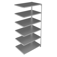 Shelving Unit, Galvanized Steel, Slotted Angle, 400 lbs. Capacity, 36" W x 72" H x 24" D Superchem Industries