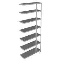 Shelving Unit, Galvanized Steel, Slotted Angle, 400 lbs. Capacity, 36" W x 84" H x 12" D Superchem Industries