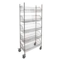 Chariot &agrave; tablette avec panier en treillis, Tiers 5, 48" la x 80" h x 24" p Superchem Industries