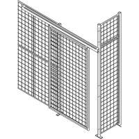 Heavy-Duty Wire Mesh Partition Sliding Door, 4' W x 8' H Superchem Industries