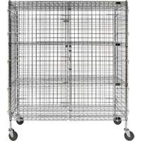 Security Cart, Chrome Plated, 60" x 69" x 24", 500 lbs. Capacity Superchem Industries