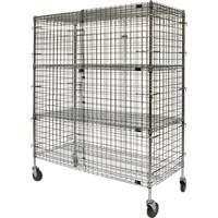 Security Cart, Chrome Plated, 60" x 69" x 24", 500 lbs. Capacity Superchem Industries