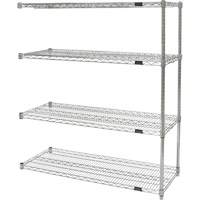 &eacute;tag&egrave;res robustes en treillis chromat&eacute;, Ensemble Ajout, Tiers 4, 30" la x 54" h x 14" p Superchem Industries
