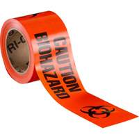 Barricade Tape, English, 3" W x 200' L, 3 mils, Black on Orange Superchem Industries