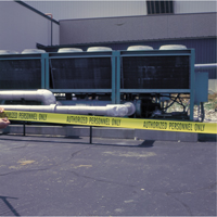 Barricade Tape, English, 3" W x 1000' L, 2 mils, Black on Yellow Superchem Industries