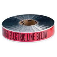 Ruban d'avertissement de danger souterrain Electric Line Identoline, 2" la x 1000' lo, Noir/rouge Superchem Industries