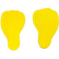 Floor Marking Labels, Footprint, 12" L x 3.75" W, Yellow, Vinyl Superchem Industries
