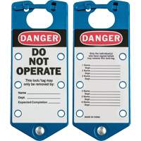 Labeled Lockout Hasps, Blue Superchem Industries