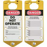 Labeled Lockout Hasps, Yellow Superchem Industries