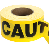 Barricade Tape, English, 3" W x 1000' L, 2 mils, Black on Yellow Superchem Industries