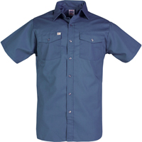 Work Shirts, Men's, Small, Navy Blue Superchem Industries