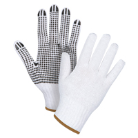 Dotted String Knit Gloves, Poly/Cotton, Single Sided, 7 Gauge, Large Superchem Industries