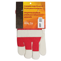 Gants d'ajusteur rouge & blanc doubl&eacute;s pour l'hiver de premi&egrave;re qualit&eacute;, Grand, Paume en Cuir fleur de vache, Doublure en Boa Superchem Industries