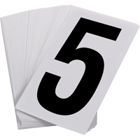 Pressure Sensitive Numbering, 5, 3-1/2" H, Black on White Superchem Industries