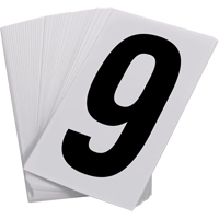 Pressure Sensitive Numbering, 9, 3-1/2" H, Black on White Superchem Industries