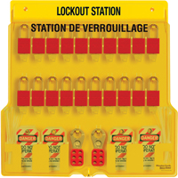 Lockout Station, Thermoplastic Padlocks, 20 Padlock Capacity, Padlocks Included Superchem Industries