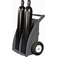 Dual-Cylinder Dollies, Rubber Wheels, 23" W x 12"L Base, 500 lbs. Superchem Industries