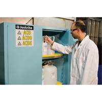 Armoires de s&eacute;curit&eacute; Sure-Grip Ex pour acides/produits corrosifs, 45 gal., 43" x 65" x 18" Superchem Industries