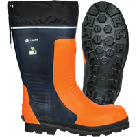Bushwhacker Chainsaw Boots, Rubber, Steel Toe, Size 6, Puncture Resistant Sole Superchem Industries