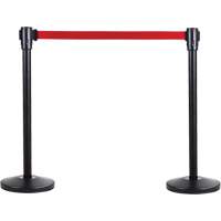 Poteau r&eacute;cepteur pour barri&egrave;res sur pieds pour le contr&ocirc;le des foules, Hauteur de 35", Noir Superchem Industries