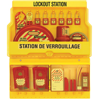 Deluxe Lockout Stations, Thermoplastic Padlocks, 32 Padlock Capacity, Padlocks Included Superchem Industries