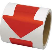 D&eacute;calcomanie en couleur pour le marquage des planchers, Fl&egrave;che, 4" lo x 4" la, Rouge, Vinyle Superchem Industries