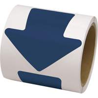 D&eacute;calcomanie en couleur pour le marquage des planchers, Fl&egrave;che, 4" lo x 4" la, Bleu, Vinyle Superchem Industries