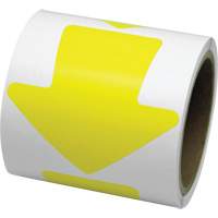 D&eacute;calcomanie en couleur pour le marquage des planchers, Fl&egrave;che, 4" lo x 4" la, Jaune, Vinyle Superchem Industries