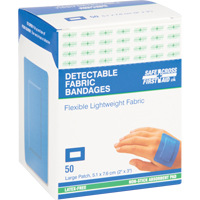 Bandages, Rectangulaire/carr&eacute;e, 3", Tissu d&eacute;tectable, St&eacute;rile Superchem Industries