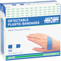 Bandages, Rectangulaire/carr&eacute;e, 3", Plastique d&eacute;tectable, St&eacute;rile Superchem Industries