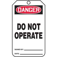 Safety Tags, Cardstock, 3-1/4" W x 5-3/4" H, English Superchem Industries