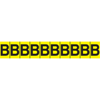 Individual Adhesive Letter Markers, E, 1" H, Black on Yellow Superchem Industries